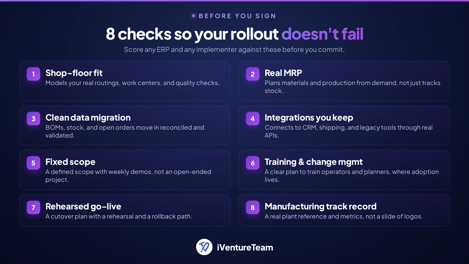 The 8-point ERP checklist: what to check so your rollout doesn't fail
