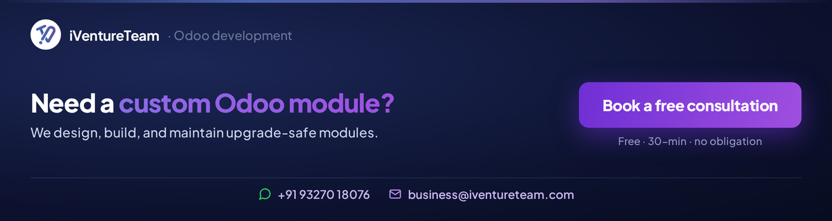 Book a free consultation for a custom Odoo module development.